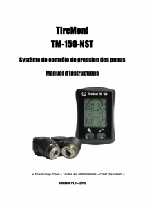 TireMoni TM-150-NST Manuel d´Utilisation en Français